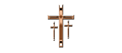 DNSEMP-L-517-BZ-WT Bronze 3 Crosses White